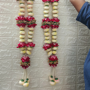 Flor de peonía Varmala Guirnalda de boda india Novia y novio Mala Jaimala Adecuado para regalos de rituales de boda India Pooja Mala. - Product Image 1