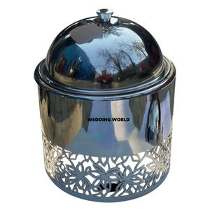 Cazuelas de Metal de alta calidad de forma redonda, hechas a mano, con estilo, elegante, elegante, vajilla, nuevo, venta al por mayor, calentador de alimentos de Metal - Product Image 5