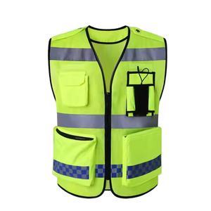 Chaleco de Seguridad de Alta Visibilidad Naranja 100% Poliéster, Clase 2, con LED Intermitente, Impermeable, Estándar TÁCTICO para Trabajos de Construcción - Product Image 1