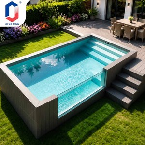 Piscina de Fibra de Vidrio de Lujo Sobre el Nivel del Suelo para Exteriores, Patio Trasero de Villa con Sistema de Iluminación LED - Product Image 1