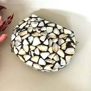 Nuevo mosaico madre de perla media luna bolsa fiesta de noche Sling Bag aniversario de boda único u ocasión especial regalo para mujeres - Product Image 4