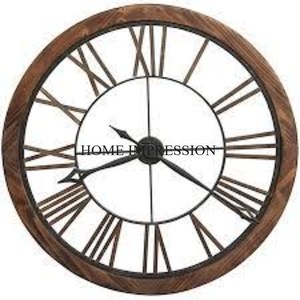 Relojes de pared de Metal de aluminio decorativos de gran tamaño rústicos con detalles elegantes para cocinas y temas de decoración inspirados en la granja - Product Image 2