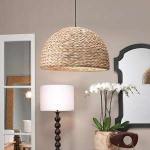 Factory Classic Style Natural Woven <b>Rattan</b> Lampshade for Home Decoration Natural Hyacinth <b>Pendant</b> Handmade in Viet Nam - Product Image 4