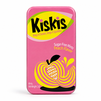 Bonbons sans sucre KisKis saveur pêche, haleine fraîche, en boîte métallique portable – Meilleures ventes