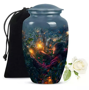 โกศอลูมิเนียมเคลือบเงาที่ระลึกทำด้วยมือโกศเคลือบเงาด้วยตัวเลือกขนาดใหญ่ (10.5 ") และของที่ระลึก (3") - Product Image 4