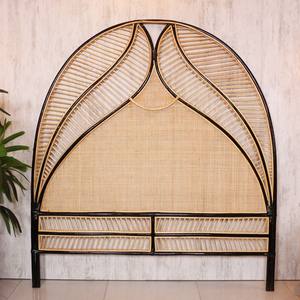 Exquisite Handcrafted Cane <b>Rattan</b> Bed Headboard Bohemian Wicker Backrest <b>Panel</b> for Bedroom Hotel and Home Furniture OEM ODM - Product Image 1