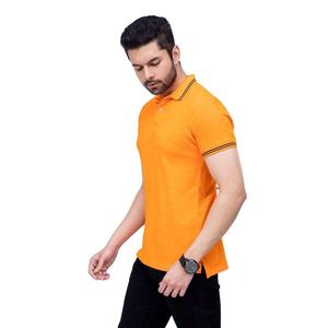 Camisetas Polo de Golf Personalizables con Logotipo Bordado, Cuello Naranja, 95% Algodón, 5% Spandex, Ropa para Hombre, Camisetas Polo 2026 - Product Image 2