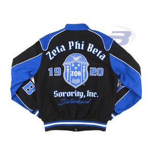 Veste bomber universitaire personnalisée Zeta Phi Beta Sorority, design brodé et patchwork, coupe-vent et respirante - Product Image 2