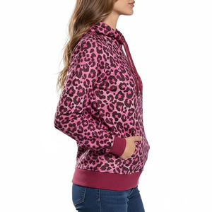 Pull à capuche en coton surdimensionné pour femmes, best-seller, étiquette privée, votre propre style, bonne qualité, pulls à capuche léopard pour femmes - Product Image 3