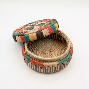 2025 Trending <b>Small</b> Colorful Wicker Jewelry <b>Basket</b> <b>with</b> <b>Lid</b> Accessory Storage Solution Compact and Efficient Storage <b>Baskets</b> - Product Image 3