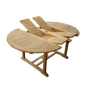 Mesa de madera de teca para exteriores, doble extensión redonda de mesa de comedor, muebles de jardín, precio de fábrica - Product Image 1