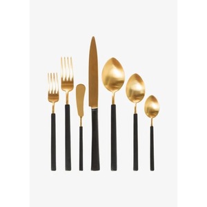 Ensemble de 4 couverts en acier inoxydable Ensemble de couverts idéal pour la cuisine de table Hôtel Usage domestique Ensemble de couverts plaqués couleur or Poignée en métal robuste - Product Image 3