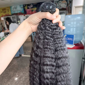 100% vierge brut Yaki crépus droite trame Extensions de cheveux Double dessiné chaud cuticule aligné brut vietnamien cheveux humains couleur claire - Product Image 1