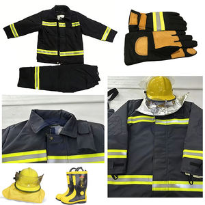 Tenue de <span class=keywords><strong>pompier</strong></span> de sauvetage incendie certifiée EN 469 bleu marine |   Combinaison ignifuge résistante à la chaleur pour pompiers - Product Image 2