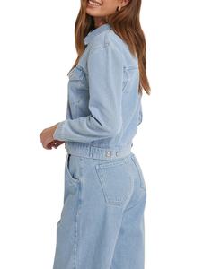 New Spring and Autumn Fitting Long Sleeved Solid Color Student offer free sample turn over collar fashion <b>denim</b> <b>jacket</b> 2026 - Product Image 3