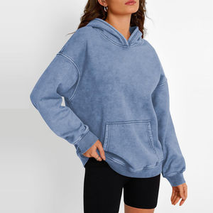 Unique Design Hot <b>Sale</b> Fashion Women's Acid <b>Wash</b> Fleece Hoodies Winter Warm Breathable Eco-Friendly Front Logo - Product Image 5