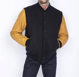 Chaqueta Varsity de Lana para Hombre, con Cuello Alto, Personalizable con Logotipo, Cálida, Transpirable, Cortavientos, Informal, Superventas, DDP - Product Image 1