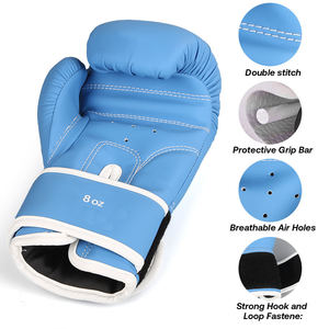 Vente chaude Gants de boxe en cuir PU pour enfants Moule fait à la main Formation pour débutants Gant de pratique d'arts martiaux MMA avec service OEM - Product Image 3