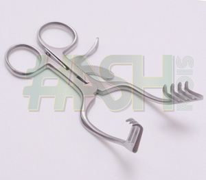 เครื่องมือถ่างกล้ามเนื้อแบบโค้ง Mollison Mastoid Retractor 4x4 แฉก แบบใช้มือจับ  วัสดุสแตนเลส ใช้ซ้ำได้ ได้รับการรับรองมาตรฐาน CE - Product Image 2