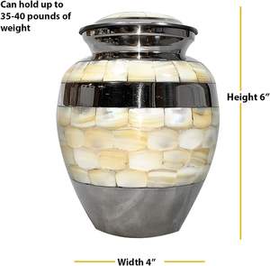 Urnas para mascotas y humanos Madre de perla Urna de cremación funeraria Tamaño mediano Capacidad para 40 libras - Product Image 6