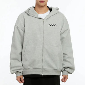 Sudadera con Capucha para Hombre, Diseño Personalizado con Logotipo, Color Sólido, Estilo Casual, con Cierre de Cremallera y Bolsillos Laterales, Precio Económico - Product Image 1