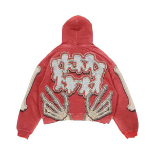 Sudaderas con capucha de algodón francés Terry ácido personalizadas para hombre, accesorio de temporada de invierno de alta calidad con parche bordado, venta al por mayor - Product Image 6