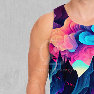Camiseta sin Mangas Sublimada para Hombre, Venta Directa de Fábrica, Tejido de Alta Calidad, Transpirable, de Secado Rápido, Algodón/Poliéster, para Gimnasio y Ejercicio - Product Image 6