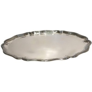 Bandeja decorativa hecha a mano, bandeja de Metal para servir desayuno de uso multiusos, bandeja para servir con acabado de níquel de alta calidad - Product Image 2