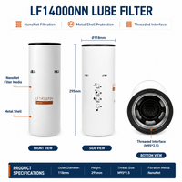 Filtro de Aceite para Camiones Pesados LF14000NN Shuangyi, Nuevo, para Motores Diésel ISX ISX15 ISM QSX15 QSM11, Calidad OEM