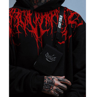 Hoodie Pria Kasual Warna Hitam Terlaris dengan Desain Sendiri, Bahan Katun 100% Ramah Lingkungan dan Bernapas, Efek Acid Wash