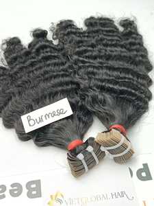 VIETGLOBAL CHEVEUX BIRMAIS BOUCLES BANDE DANS LES CHEVEUX 100 EXTENSIONS NATURELLES DE CHEVEUX CRUS - Product Image 5