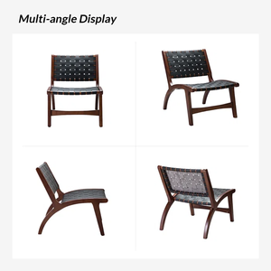 2025 Hot Selling Synthetic Leather Woven Solid Wood Leisure <b>Chair</b> Lounge <b>Chair</b> <b>Accent</b> <b>Chair</b> <b>for</b> <b>Living</b> <b>Room</b> - Product Image 2