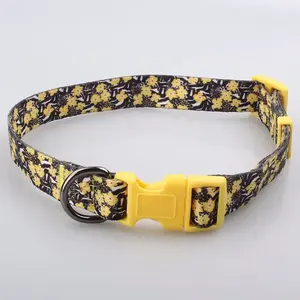 Collar de perro suave ajustable de la mejor calidad, accesorios con patrón personalizado para mascotas pequeñas, estampado de flores, patrones Multicolor - Product Image 3
