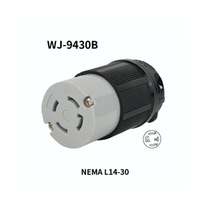Conector de Bloqueo Hubbell Compatible con WJ-9430B, Enchufe de Bloqueo NEMA L14-30, 30 A, 125/250 V, con Certificación CUL para Uso Industrial - Product Image 1