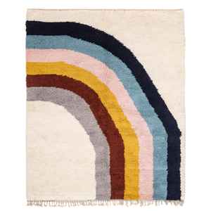 Tapis en laine marocaine vintage authentique avec textiles recyclés, tapis à poils hauts pour espace de prière extérieur - Product Image 2