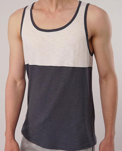 Wholesales High-quality Cutout Blank <b>Men's</b> Sports Gym tank Top Thick Neck Breathable Cotton Sleeveless Tank Top - Product Image 6