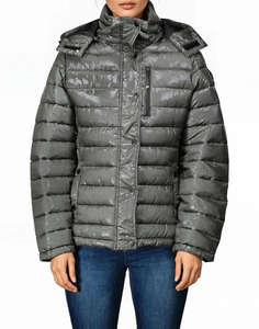 Veste matelassée sur mesure en gros, veste en duvet de canard blanc pour femmes, col bouffant, rembourrage long, veste matelassée pour femmes - Product Image 1