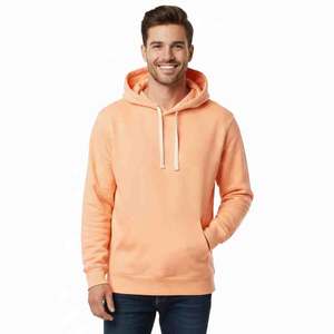 Sweat-shirt à capuche personnalisé en molleton léger coupe ajustée couleur pêche, en coton, vente en gros d'usine, faible MOQ, OEM en gros - Product Image 1