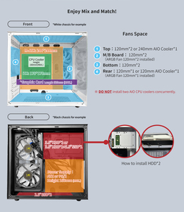 สีดำ M-ATX เคสกระจกเทมเปอร์ทาวเวอร์ขนาดกลางแบบพาโนรามาพร้อมพัดลม3 Arc รูปแบบ MicroATX มีในสต็อก! - Product Image 4
