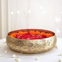 Bol Urli en laiton et cuivre, élégant, artisanal, moderne, de luxe, pour bougies flottantes, pétales, couleur personnalisée, taille personnalisée, décoration de mariage