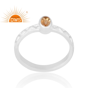 แหวนพลอยซิทรีนธรรมชาติเงินสเตอร์ลิงเครื่องประดับดีไซน์ตามสั่งของขวัญสำหรับผู้หญิงสินค้ามาใหม่ - Product Image 1