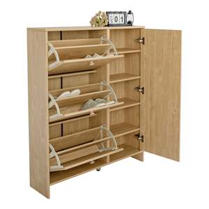 Sisco Solid Oak <b>Shoe</b> Cabinet with Door Scandinavian-Style Minimalist <b>Shoe</b> <b>Bench</b> for Home Living Room Furniture for Home Entryway - Product Image 2