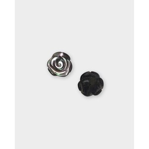 Perle noire en nacre en forme de fleur - Product Image 2