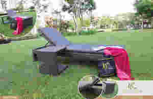 ชุดเครื่องจักสานหวายสังเคราะห์ทำจากพีวีซี PE สำหรับสระว่ายน้ำเก้าอี้อาบแดดริมชายหาดโรงแรมรีสอร์ท - Product Image 2