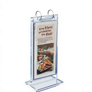 DPP Rachel Desktop Acrylic Menu Holder A7 Vertical Display Stand Glossy Finish Modern Style Pre Assembled - Product Image 5