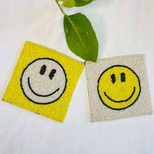 Handmade Beaded <b>Coasters</b> - Boho <b>Drink</b> <b>Coasters</b> with Polyester Backing (4x4 Inch) - Product Image 4