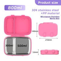 Aohea Edelstahl Bento Lunchbox Set Kinder Metall Brotdose Set für die Schule