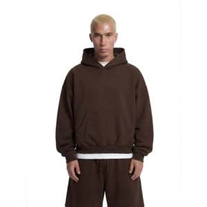 Z25 Athletic Cropped Hoodie Mocha Brown 530GSM Organic Jersey Fleece-<b>back</b> XS-XXS 3D Embroidery Screen Printed Solid Lightweight - Product Image 1