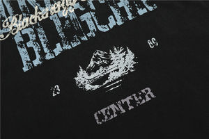 T-shirt à col rond vintage surdimensionné en coton à manches courtes décontracté pour hommes et femmes - Product Image 6