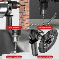 Perceuse Électrique Multifonction Prise EU/US, Perceuse à Percussion Puissante, Marteau Électrique à Vitesse Variable en Continu, Outil Électrique